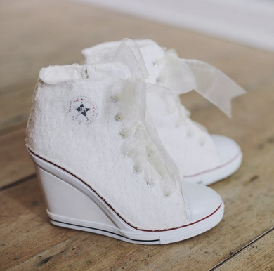 Formal heeled converse sneakers for wedding day shoes