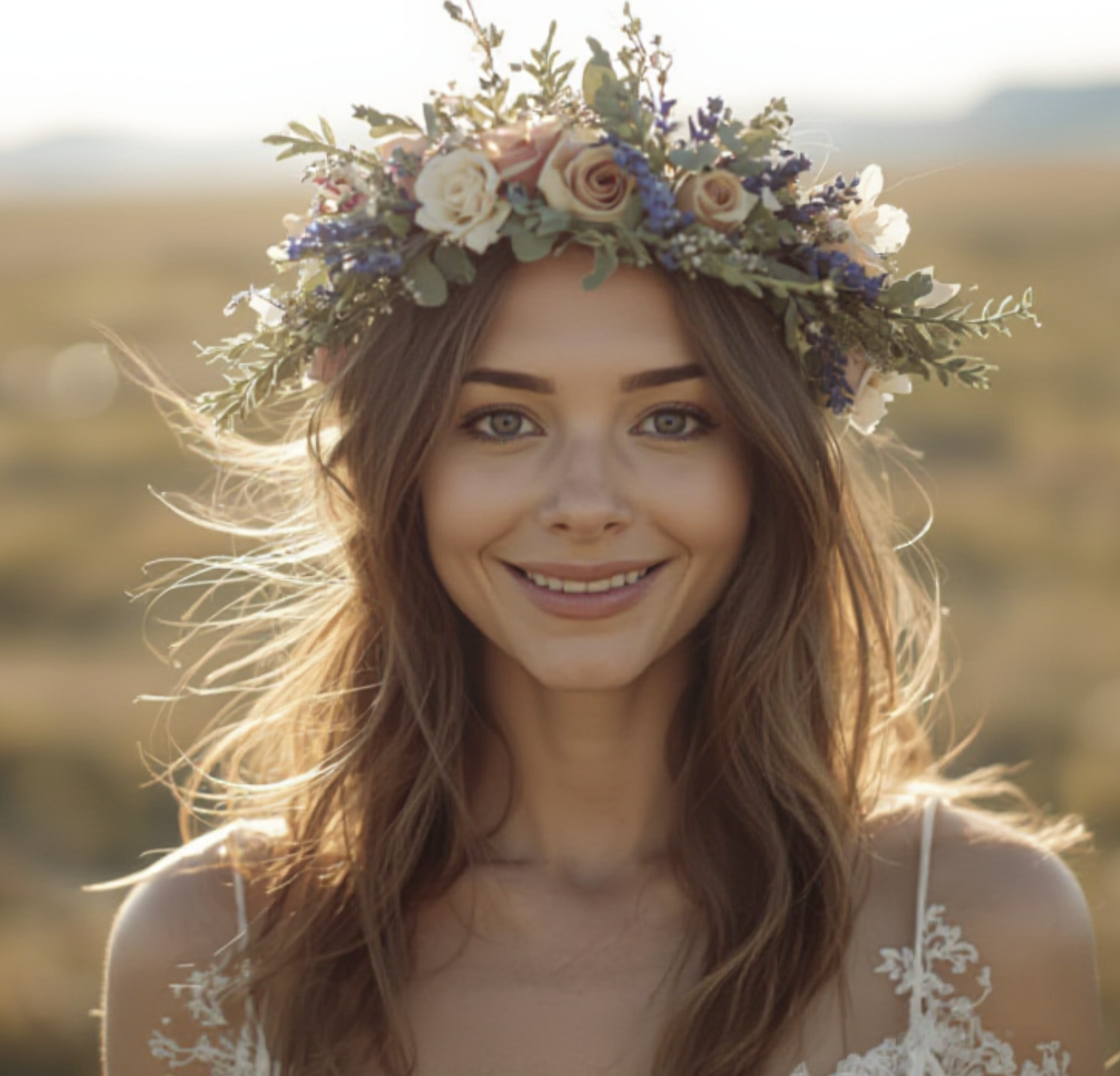 Wedding veil alternatives - flower crown for boho brides