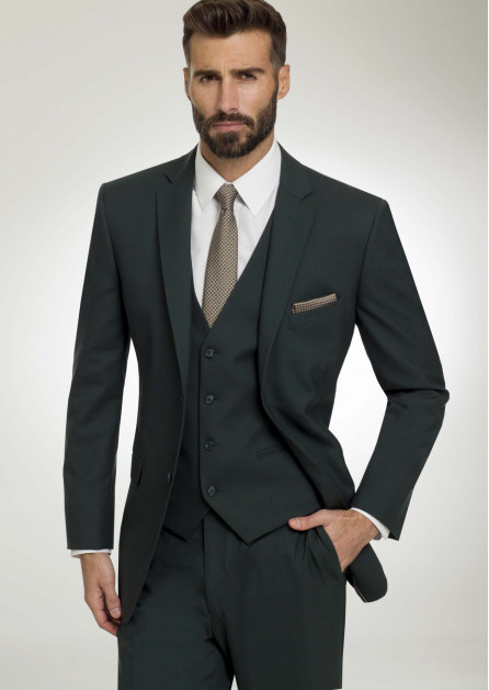 Three-piece suit in hunter green