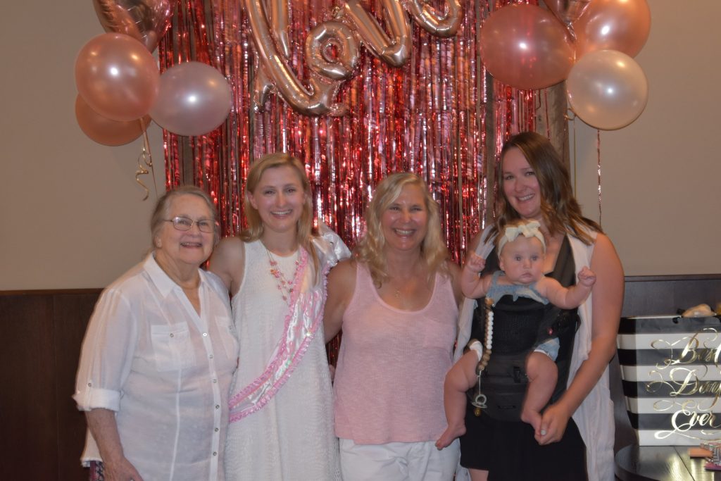 Sarah and some of her family at her bridal shower