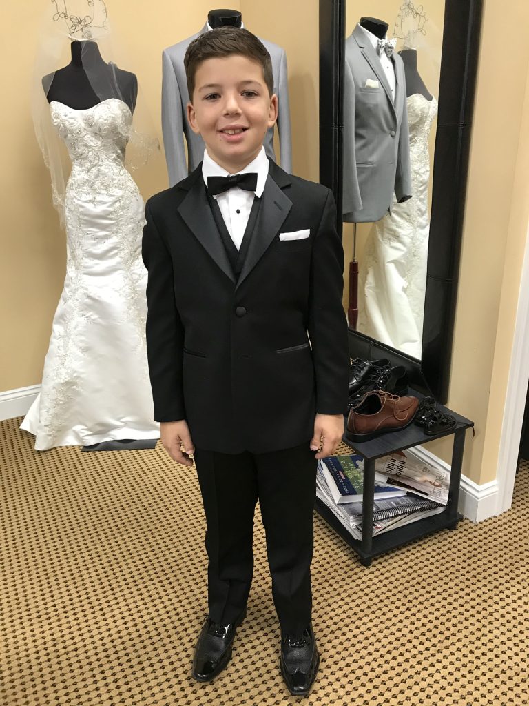 A perfect fit on this ring bearer! He is a mini-groom