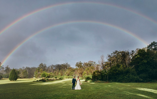Double rainbow wedding pic