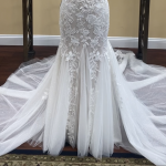 Sparkly and lace bridal dress train