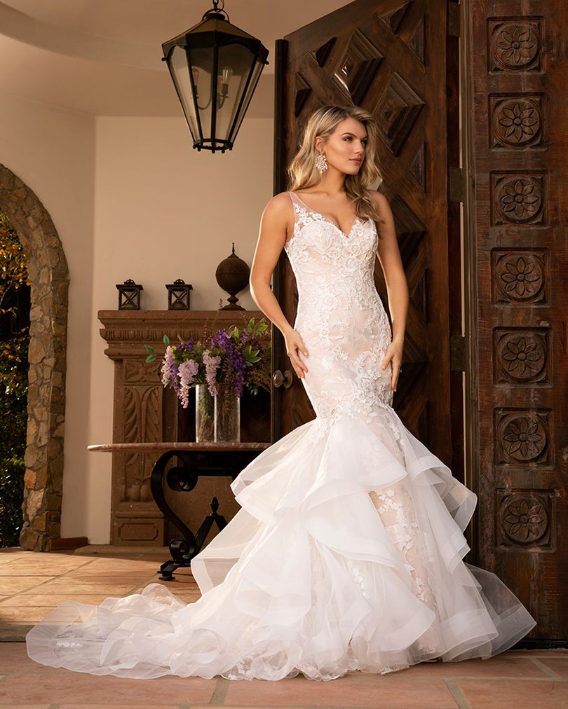 Casablanca dress Jillian with organza and lace tiered skirt