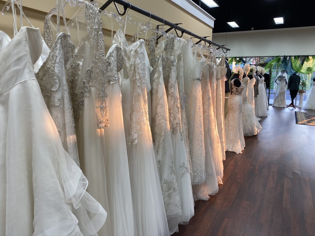 Darianna Bridal & Tuxedo offers sample sale dresses all year that constantly change with new dresses added as others sell