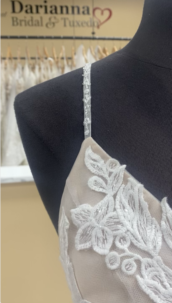 Callie wedding dress beaded strap