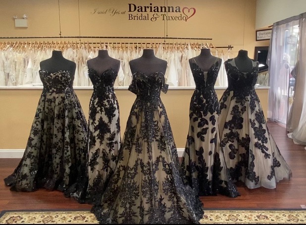 Darianna Bridal & Tuxedo post just a few of their popular 2022 wedding dresses including nontraditional black dresses