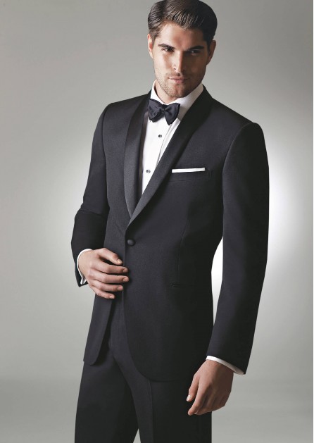Ike Behar Black Shawl Lapel Tuxedo is #6 most popular autumn tuxedo