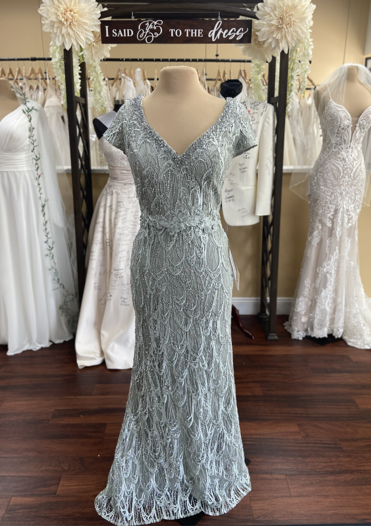 Rina DiMontella Mother of the Bride or Groom dress 2716 in seaglass color at Darianna Bridal & Tuxedo 