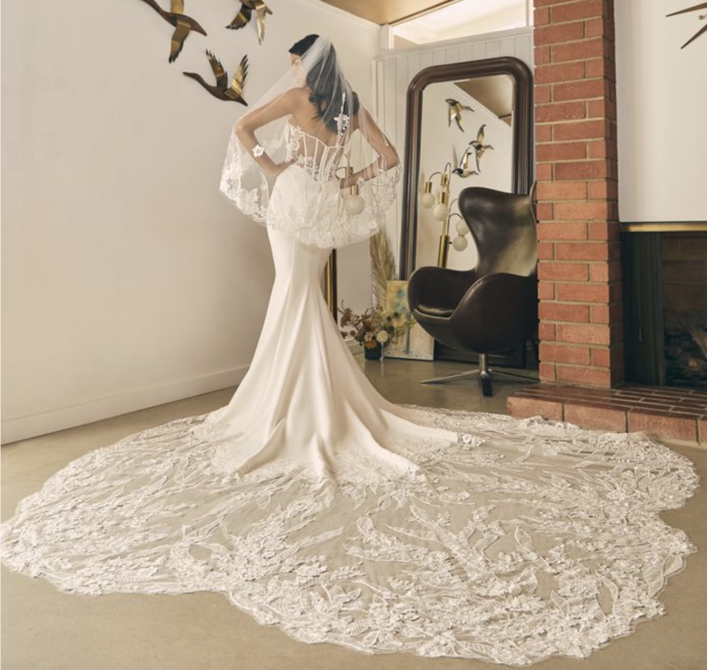 Matching veil for June from Beloved Bridal by Casablanca