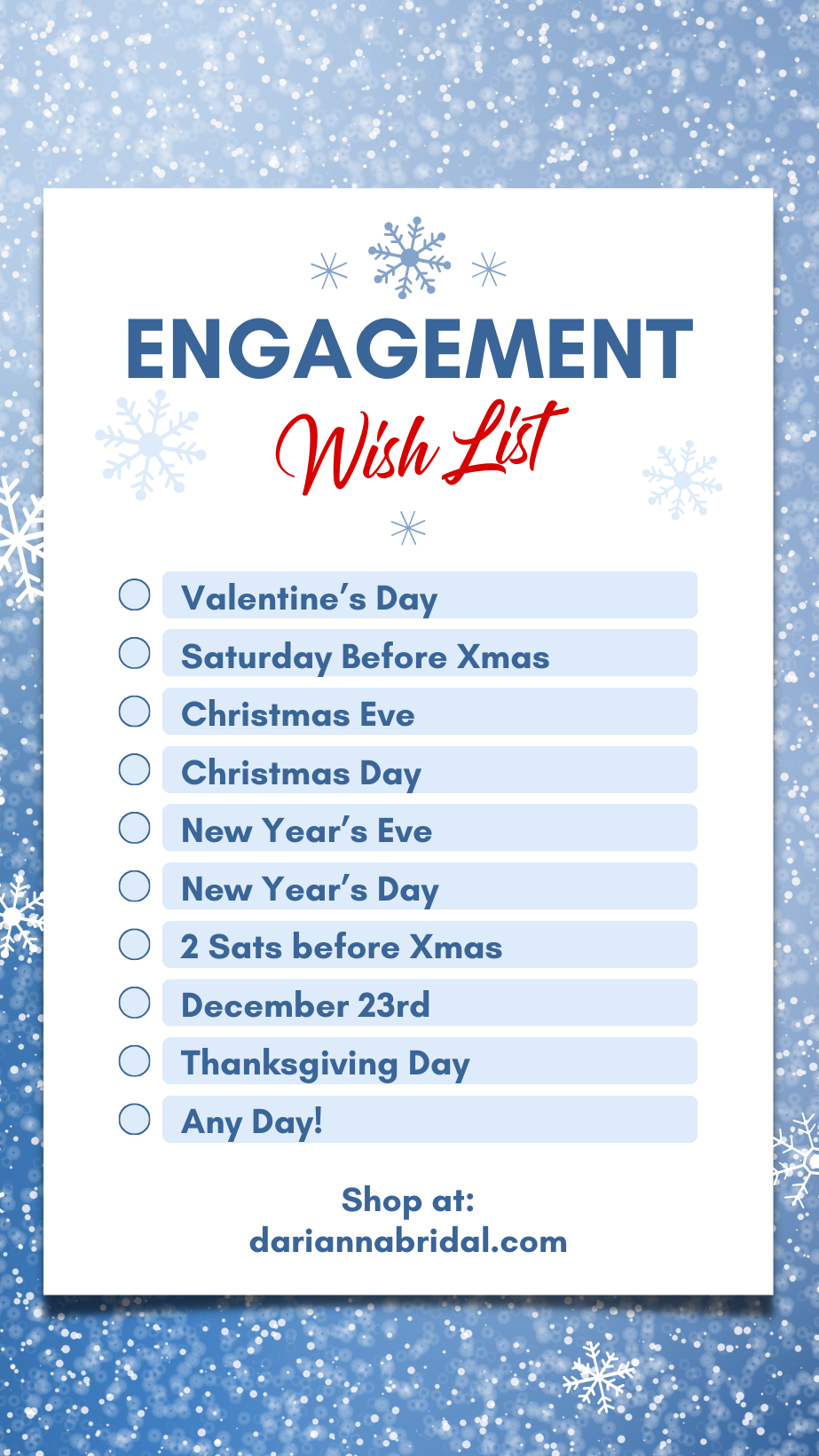 When is the Most Popular Time of Year to Get Engaged? Darianna Bridal