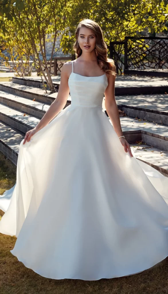 2024 wedding dress trends, dresses with Square neck