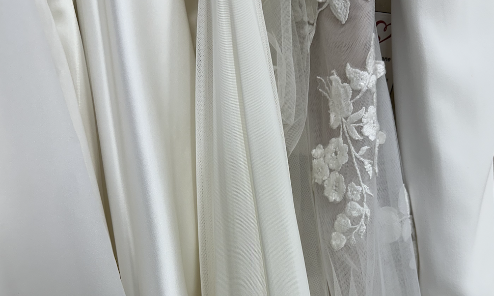sachin and babi light blue dress Bridal Lace Fabric: Your Complete Wedding Dress Material Guide main image 0