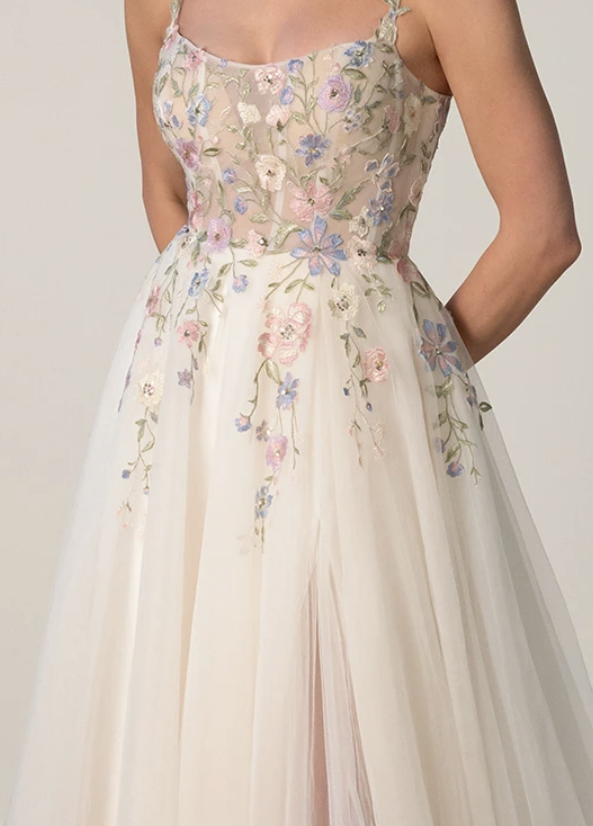 color in wedding dresses - here in the fitted bodice by stella york