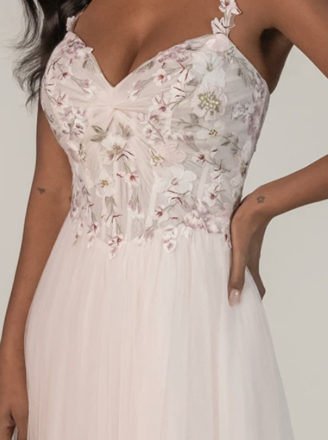 color in wedding dresses - here in the fitted bodice by stella york