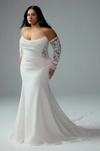 plus size sheath style wedding gown