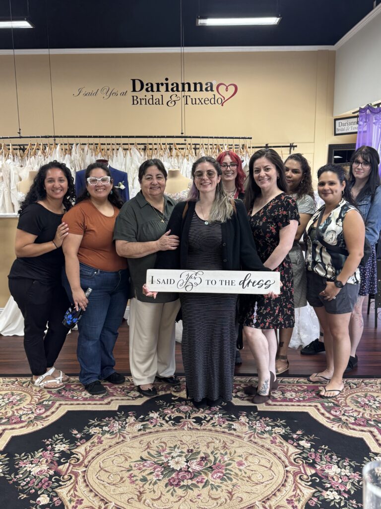 Bridw with her group after saying yes at her Bridal appointment