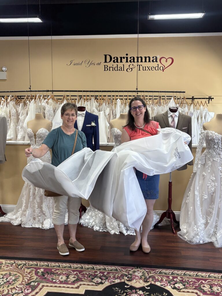 Picking up dresses after a bridal appointment