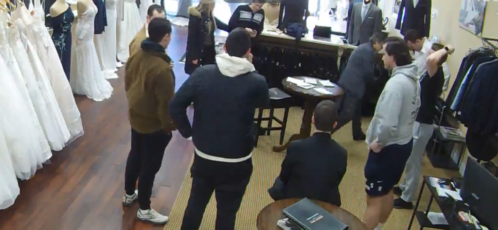 Rent a wedding tuxedo with Darianna Bridal & Tuxedo and receive professional measurements in store