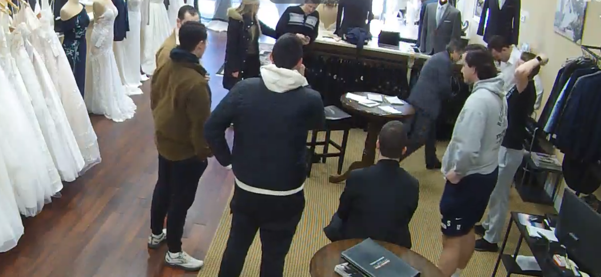 Getting measured for the big day 