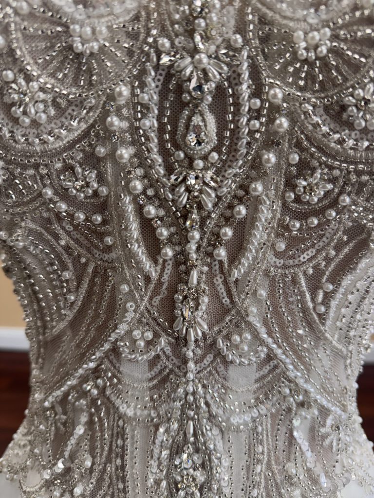 Nedra Wedding Dress bodice with pearls