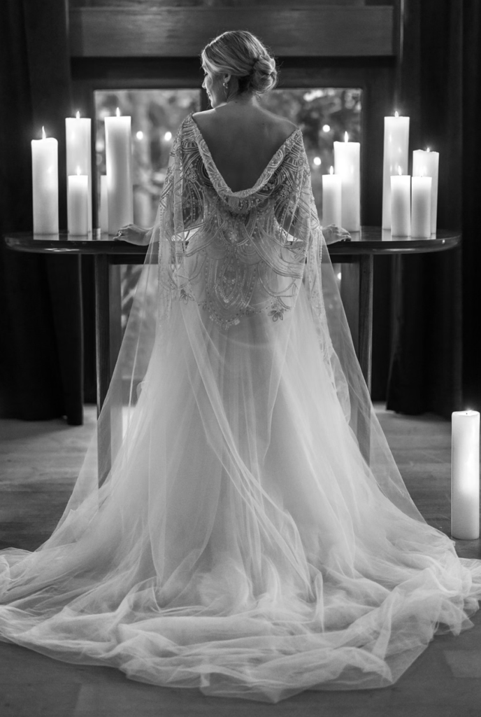 Nedra wedding dress matching cape or veil accessory piece