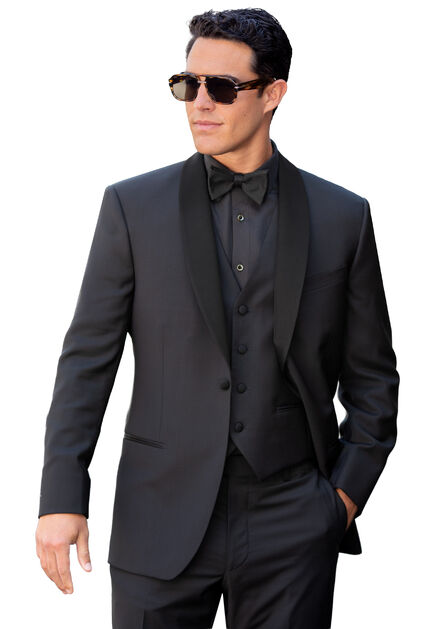 Men's "Asti" Black Tuxedo In Marzotto From Ike Behar