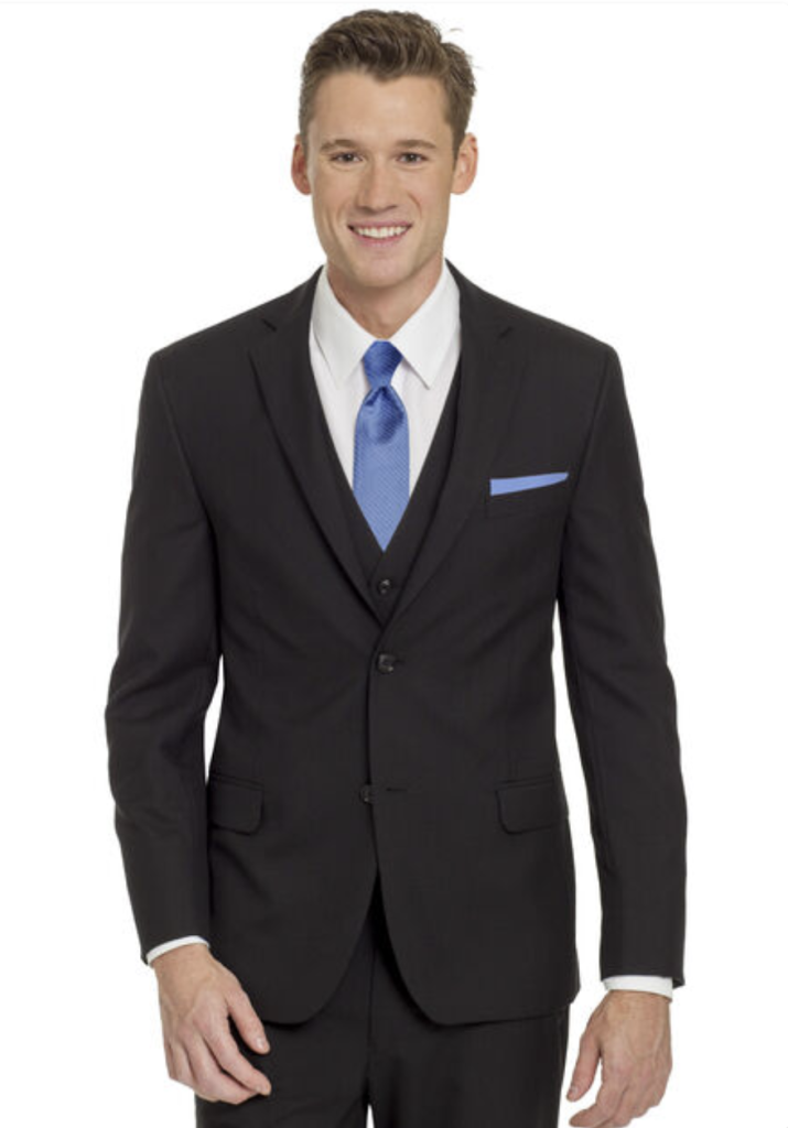 Black suite rental Emmit with blue accessories