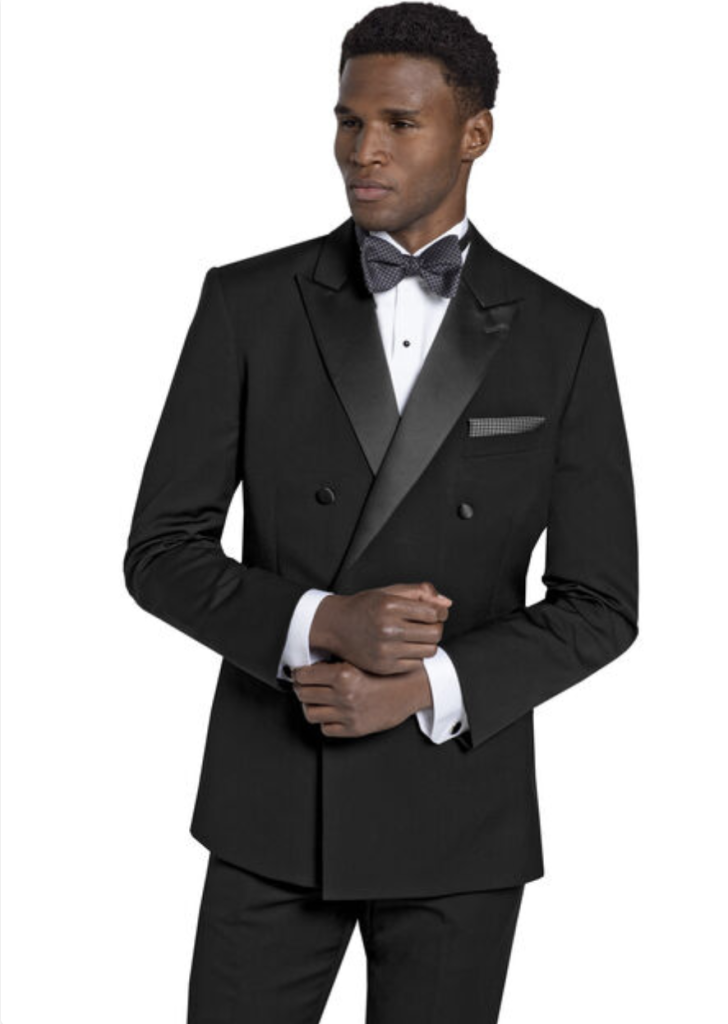 Romeo black suit with satin black lapel