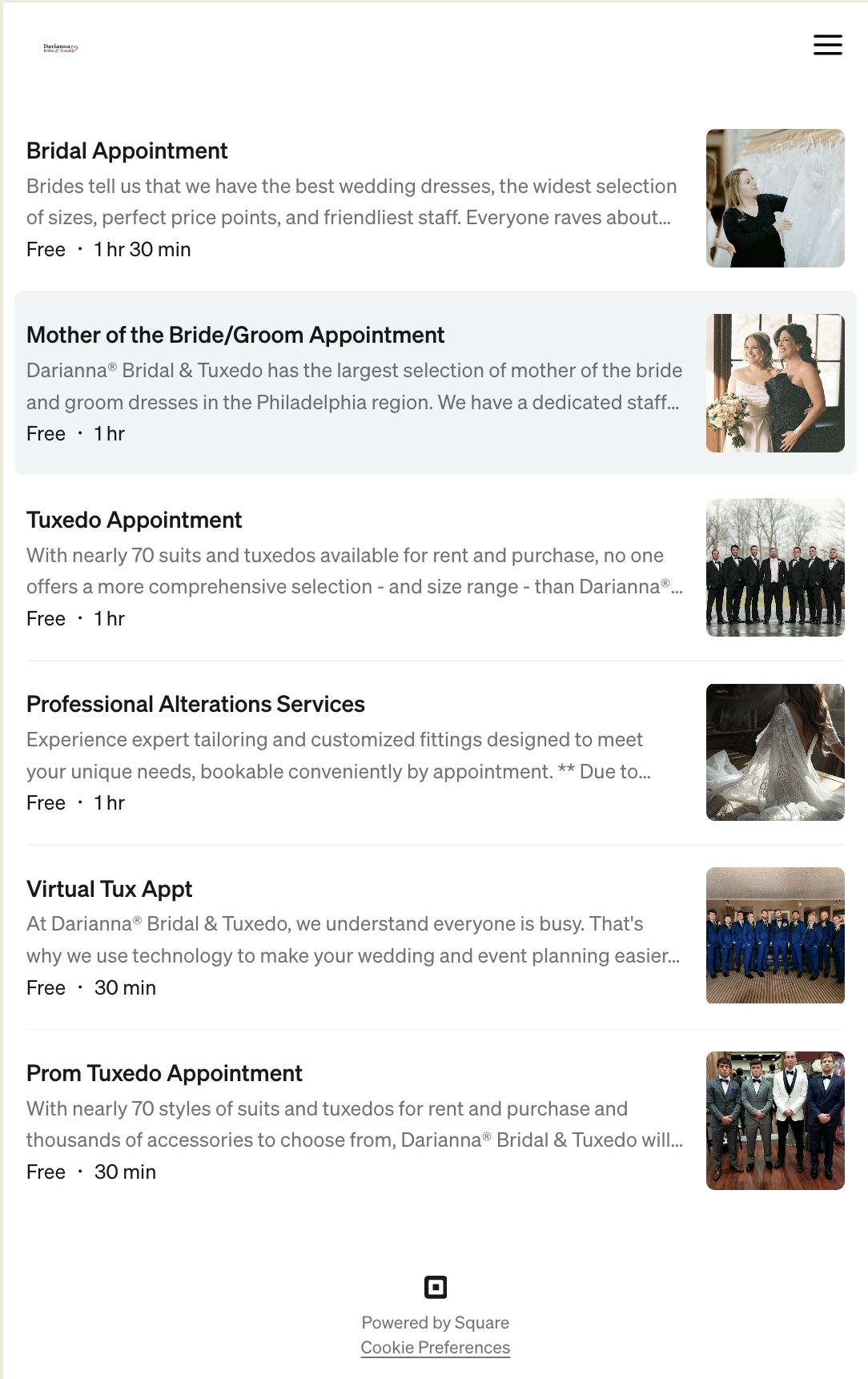 Schedule an appointment with Darianna Bridal